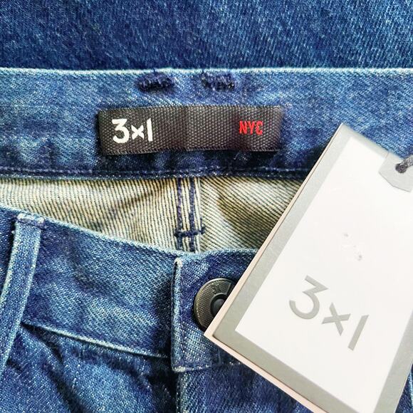 3x1 High Waist Button Fly Fringe Crop Jeans Dark Wash 29 - Picture 9 of 11